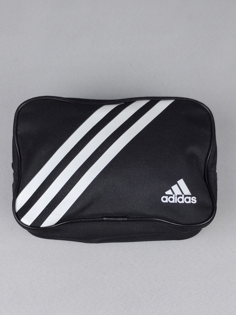 adidas Black and White Toiletry Kit with Three-Stripes